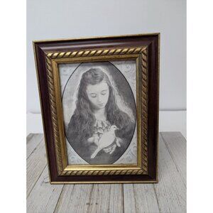 Jane McClure Jane's Prints Young Lady Girl with Dove Framed Print